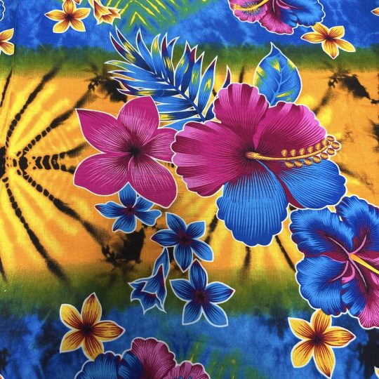 Fibrane Hibiscus Tropicale Multicolore Tie & Dye Jaune