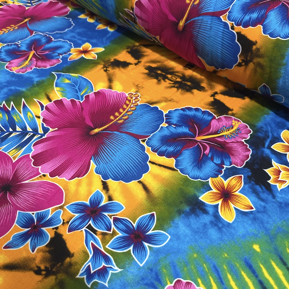 Fibrane Hibiscus Tropicale Multicolore Tie & Dye Jaune — vue 3