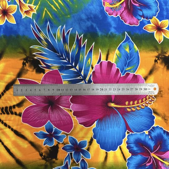 Fibrane Hibiscus Tropicale Multicolore Tie & Dye Jaune — vue 4