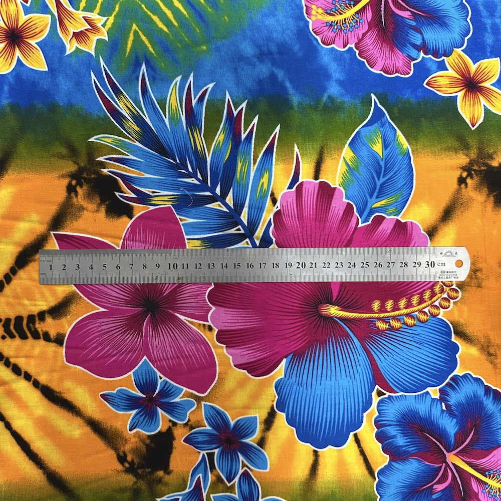 Fibrane Hibiscus Tropicale Multicolore Tie & Dye Jaune — vue 4