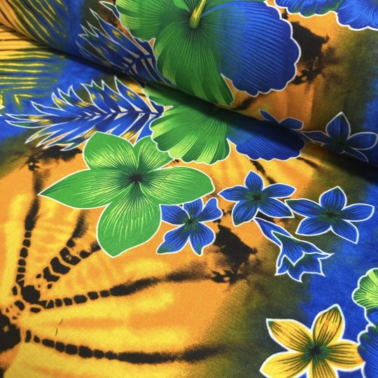 Fibrane Hibiscus Tropicale Multicolore Tie & Dye Jaune — vue 6