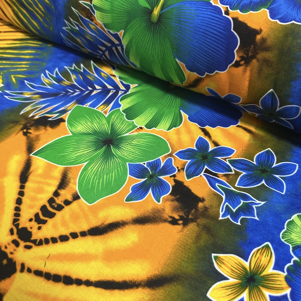 Fibrane Hibiscus Tropicale Multicolore Tie & Dye Jaune — vue 6