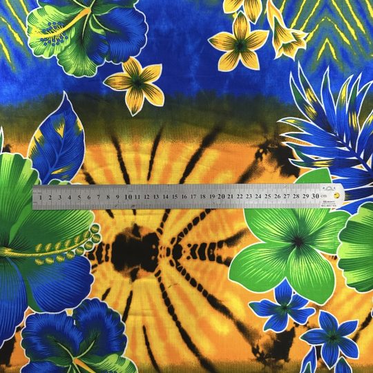 Fibrane Hibiscus Tropicale Multicolore Tie & Dye Jaune — vue 7